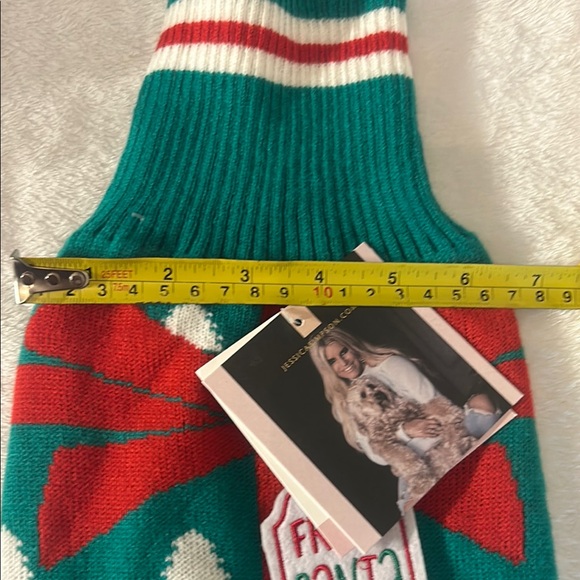 Holiday Dog Sweater - Green with Red Bow - Picture 7 of 7